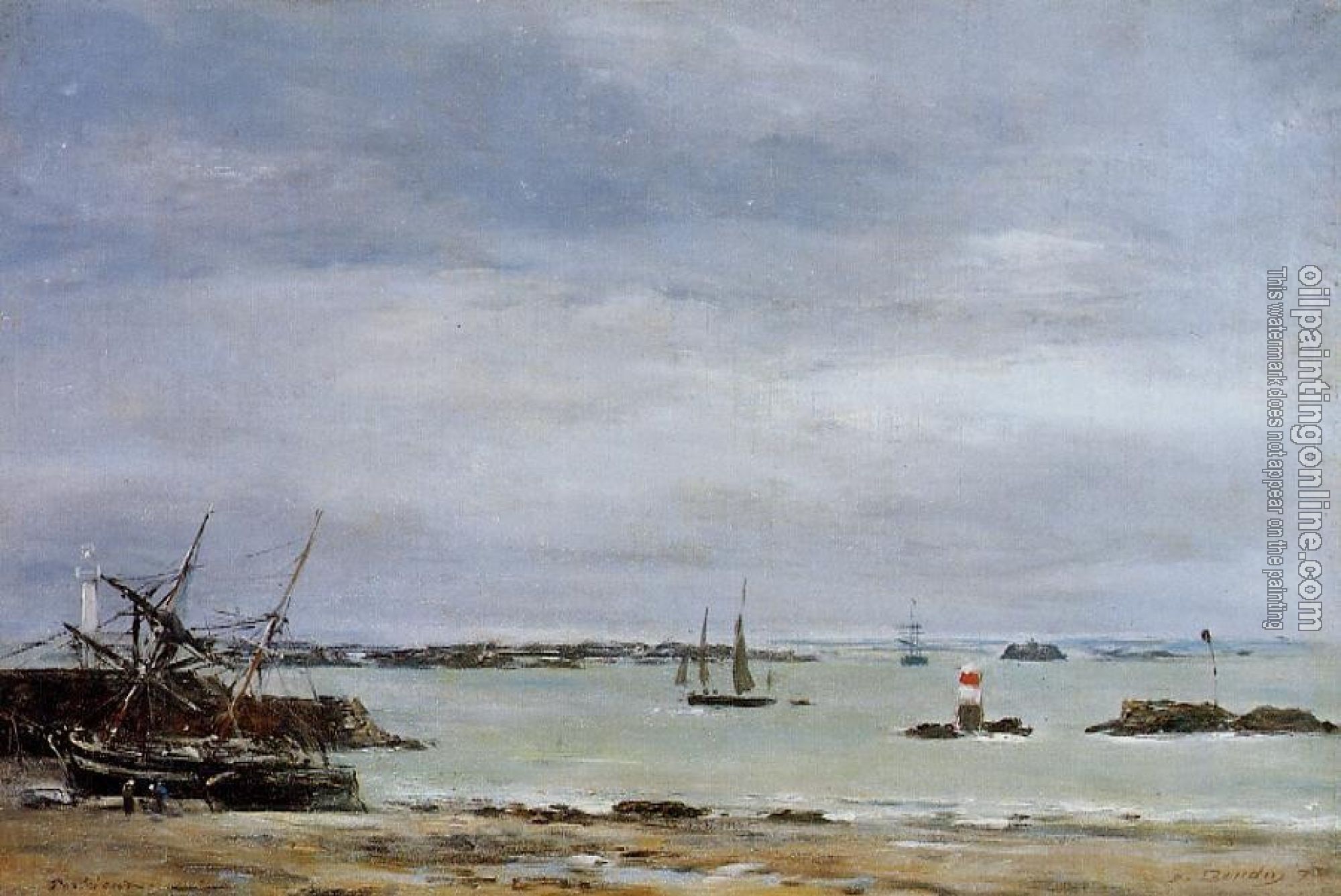 Boudin, Eugene - Portreiux, the Port at Low Tide
